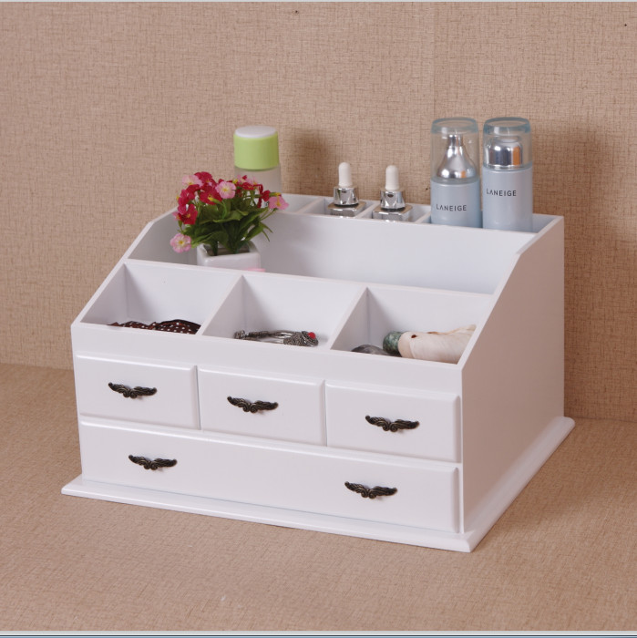 韩式欧式包邮木质桌面首饰饰品盒梳妆台化妆品收纳盒田园储物盒