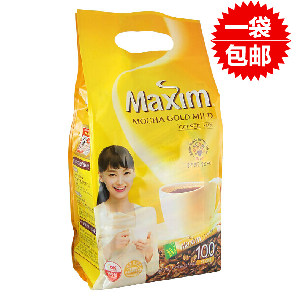 包邮韩国进口maxim麦馨摩卡味咖啡 速溶即饮三合一100条袋装1200g