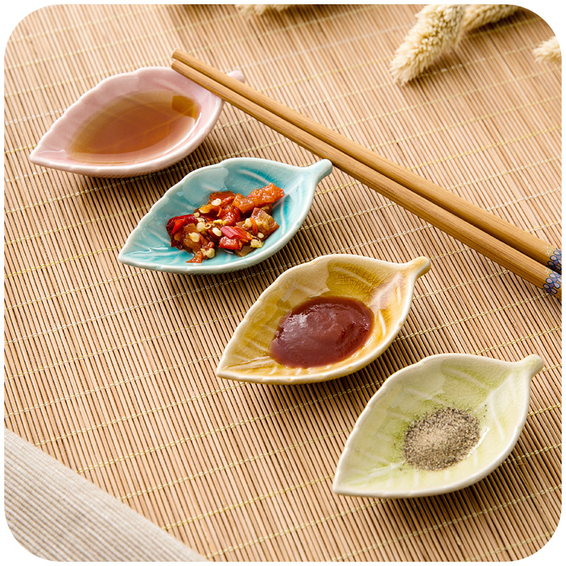 居家家 日式冰裂陶瓷碟子连筷托调料碟 厨房调味碟SPA精油调配ju