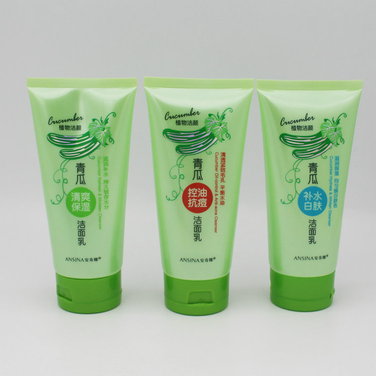 包邮安奇娜青瓜洁面乳补水白肤洗面奶100g 美白去油 抗痘收缩毛孔