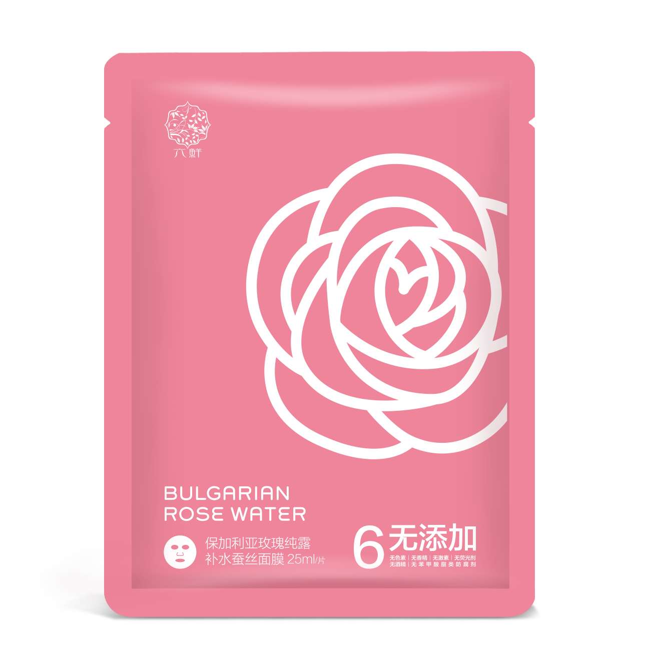 六鲜保加利亚玫瑰花水面膜修复补水天然保湿隐形蚕丝单片体验装