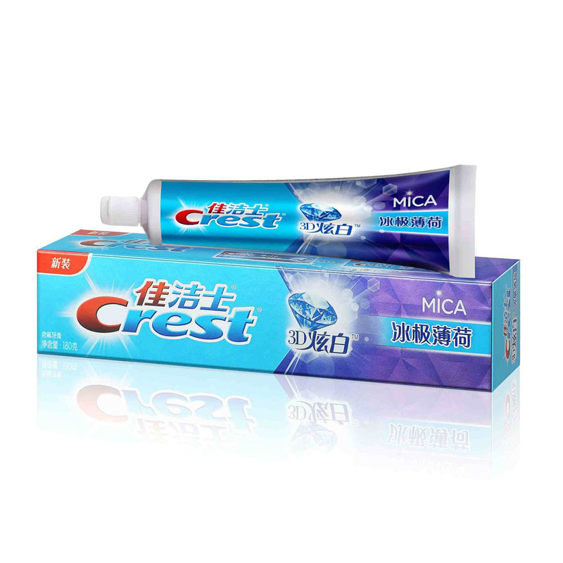 佳洁士3D炫白冰极薄荷美白牙膏180g
