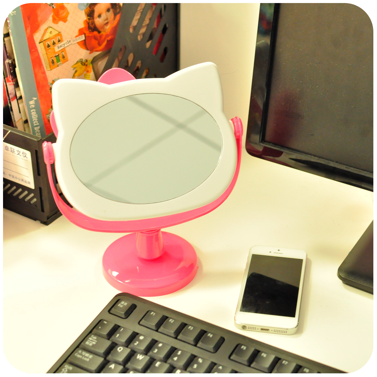 360°可旋转梳妆镜/台式镜/公主化妆镜 默默爱?jrs视频直播_JRS体育直播_jrs直播是什么意思可爱卡通随身