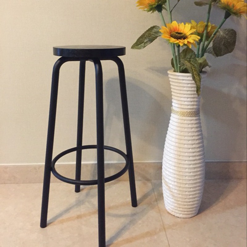 苹果手机店椅子铁艺吧台椅酒吧吧凳星巴克高脚凳实木凳子圆椅批发
