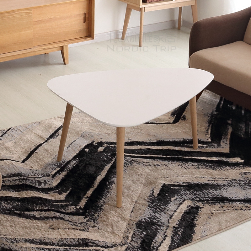 Golden北欧纯实木三角形茶几哥特日式MUJI简约白橡木设计师咖啡桌