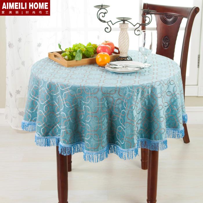 菱形 欧式高档奢华田园风格西餐桌布布艺酒店会议圆形台布圆桌布