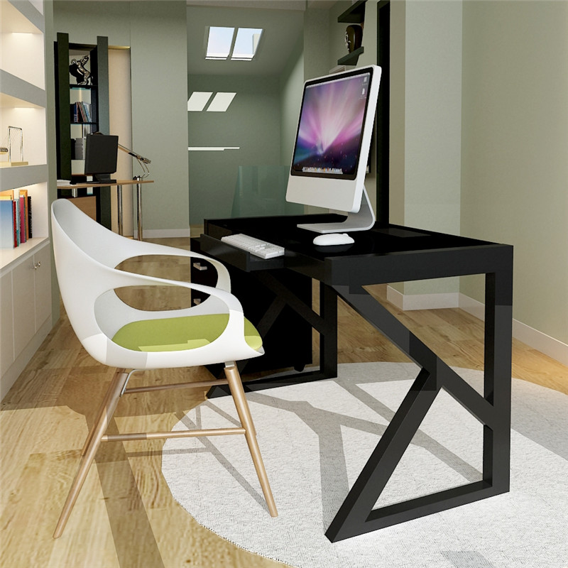 简约现代K型钢化玻璃烤漆电脑桌台式家用简易jrs视频直播_JRS体育直播_jrs直播是什么意思写字台办公书桌