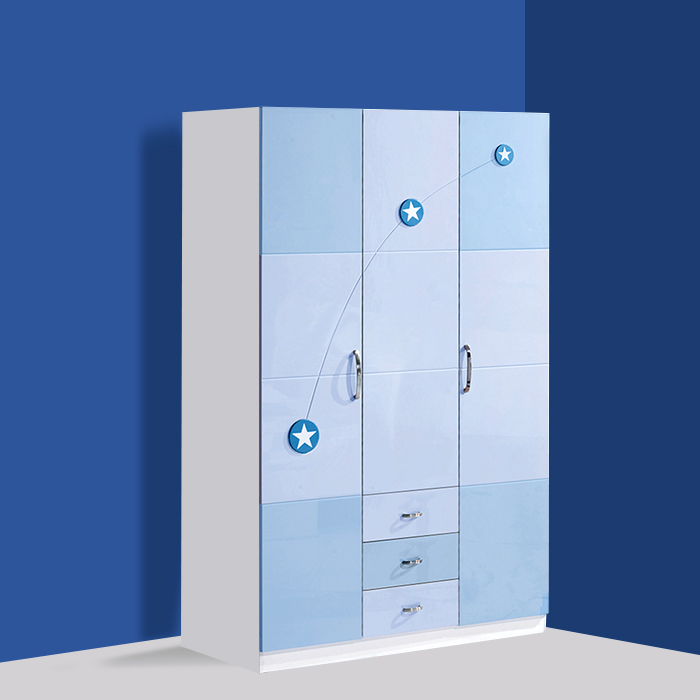 青少年儿童家具三门衣柜收纳柜环保男孩女孩公主衣柜衣橱储藏柜子