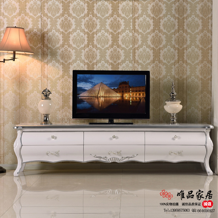 欧式现代简约实木电视柜茶几组合样板房家具新古典简欧居家视听柜