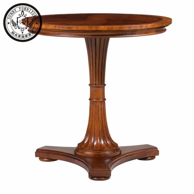 阳光家园 美式乡村欧式简约现代实木床头柜电话几圆形小茶几边几