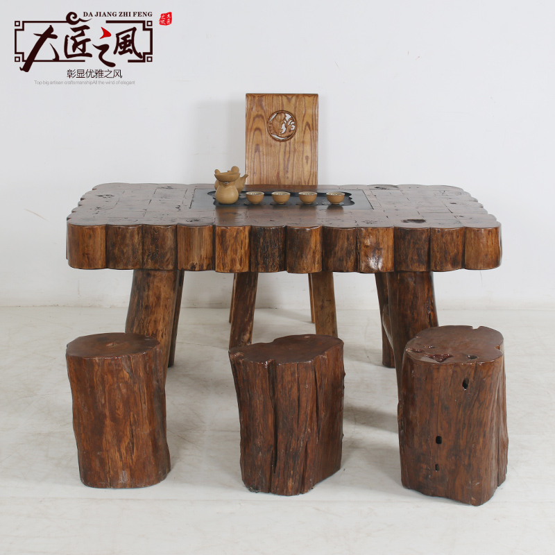 个性茶台茶桌椅组合 新中式现代茶艺桌简约实木茶几 定做家具