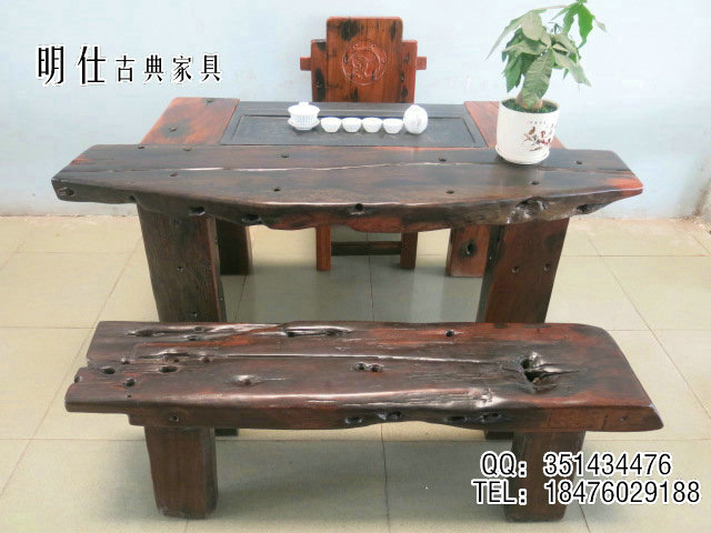 老船木个性茶几茶桌实木茶桌椅组合现代简约客厅阳台茶几休闲茶台