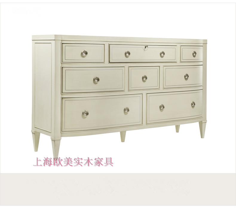 高端欧美梳妆台新古典美式全实木斗柜储物柜卧室边柜高柜可定制