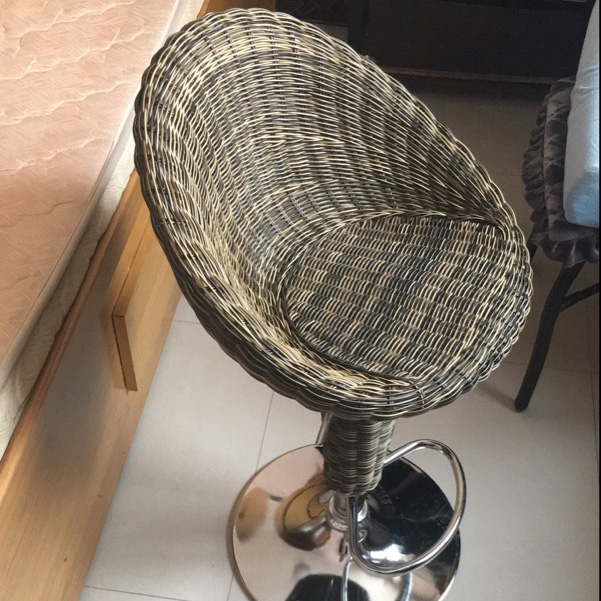 欧式靠背吧椅藤编吧台椅子升降椅酒吧椅鸟巢高脚凳前台椅旋转餐椅