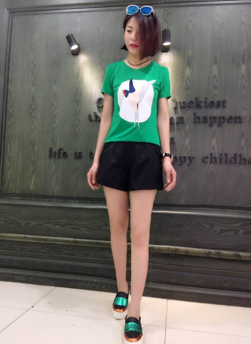 欧美女装春夏专柜正品anice爱霓丝短袖印花圆领T恤上衣AO203236E