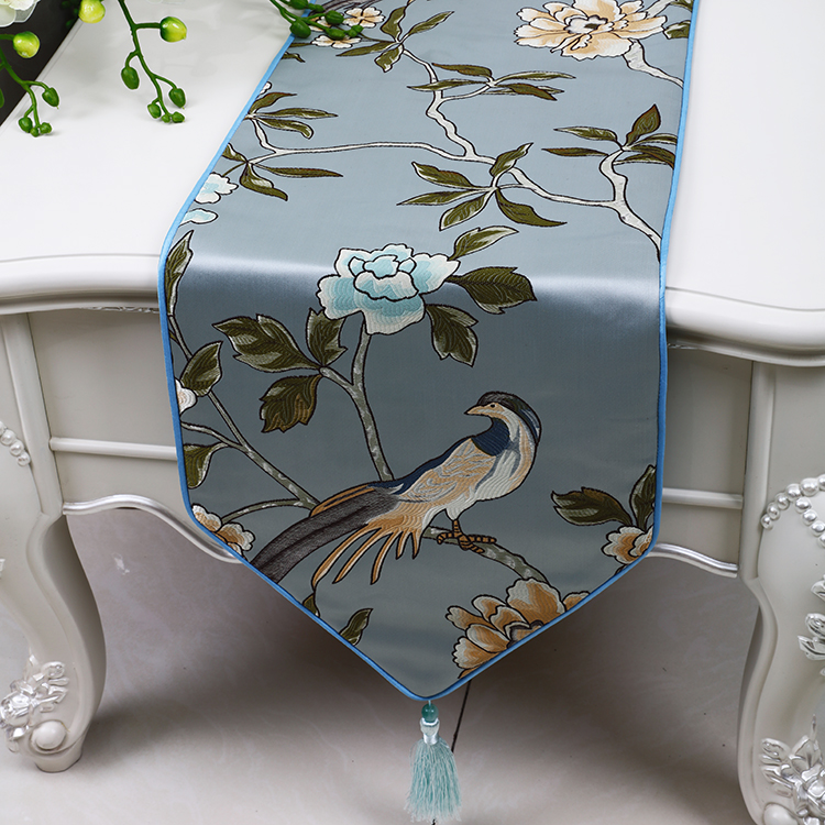 艺必旭美式时尚简约欧式桌旗餐垫椅垫地中海餐桌茶几旗床旗定做