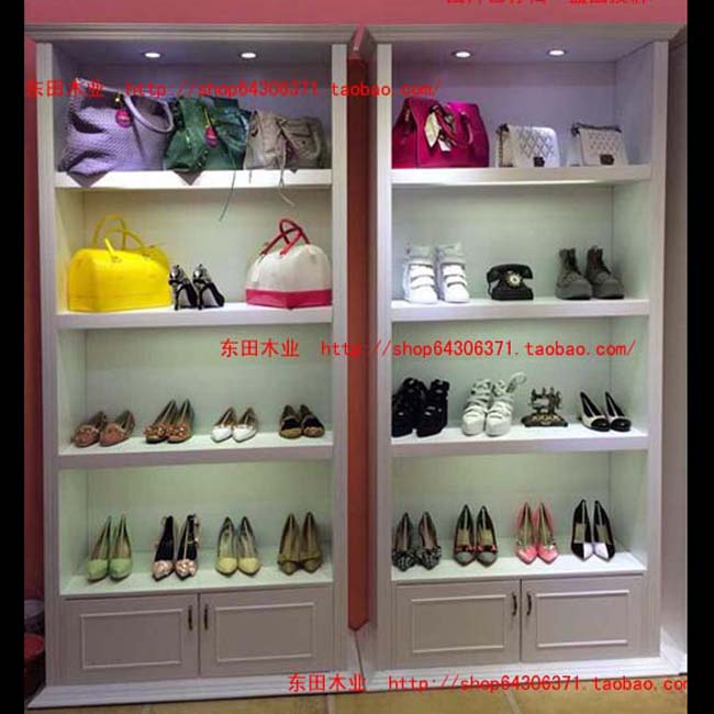 包包展示柜化妆品展柜台鞋展示架美妆服装产品架高档烤漆货架A1