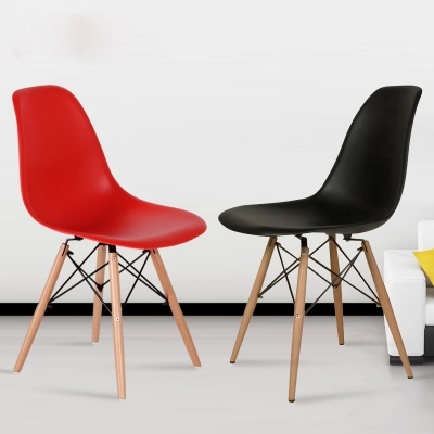 办公休闲洽谈宜家咖啡塑料现代简约靠背伊姆斯电脑书桌餐厅桌椅子