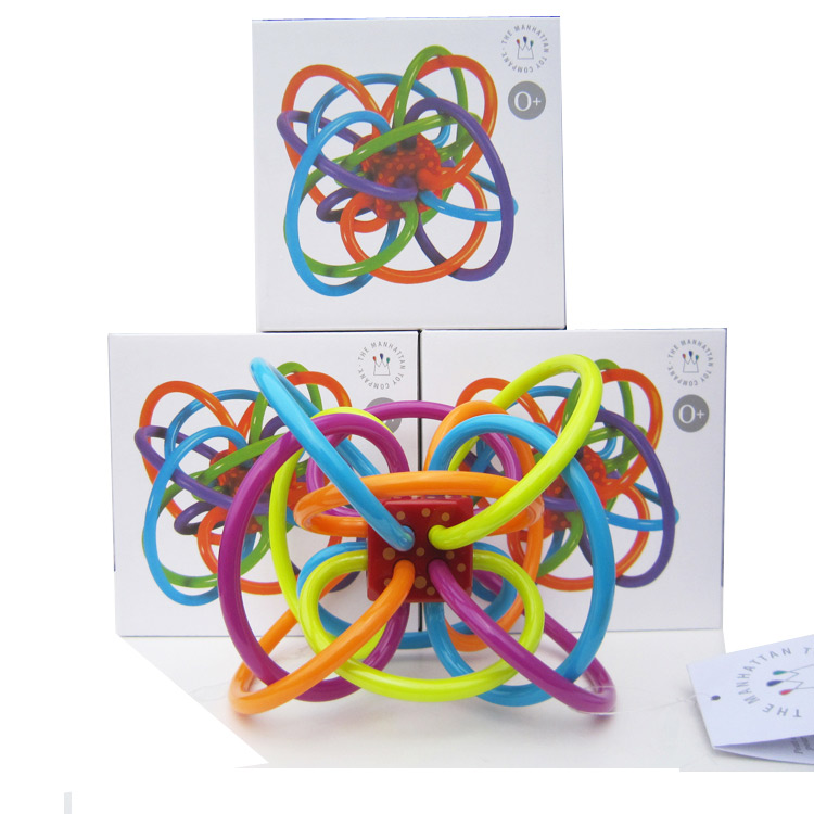 曼哈顿球婴幼儿牙胶咬胶美国进口代购大热正品宝宝磨牙棒益智玩具