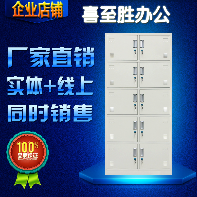 苏州钢制十门更衣柜铁皮柜 文件资料储物工具整理档案柜 10门带锁
