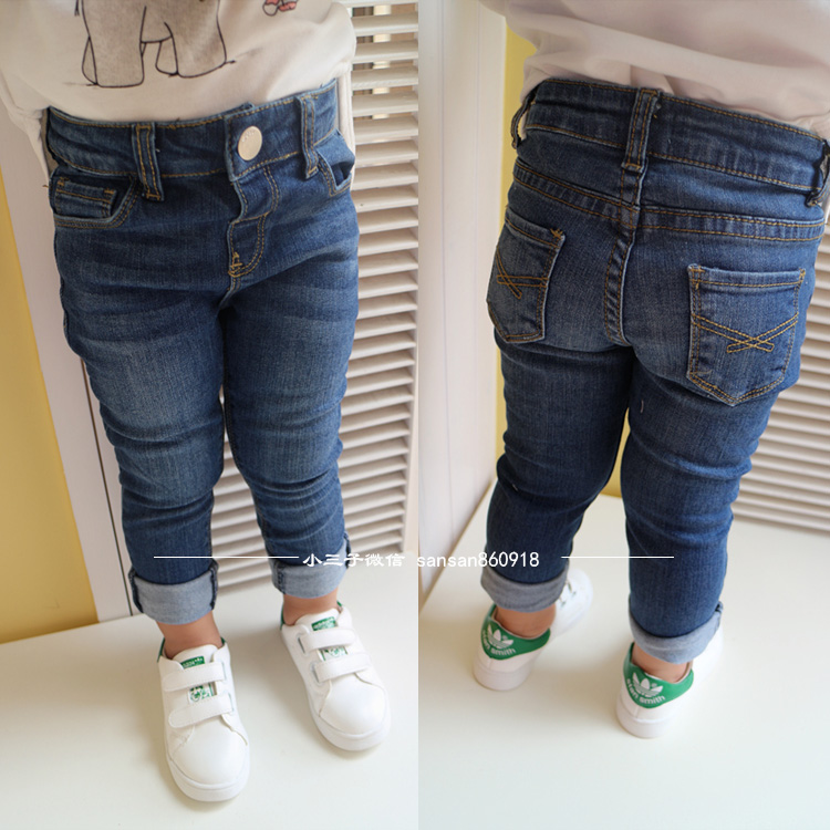 外贸G家原单出口童装儿童直筒休闲百搭长裤女童宝宝时尚牛仔裤