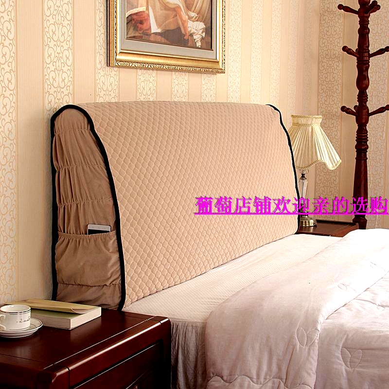 罩加厚实木床屏靠背套包邮布艺床头罩 夹棉床头套子皮床软床防尘