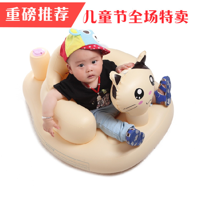 出口加宽宝宝充气沙发婴儿多功能学坐椅儿童餐椅便携安全浴凳包邮