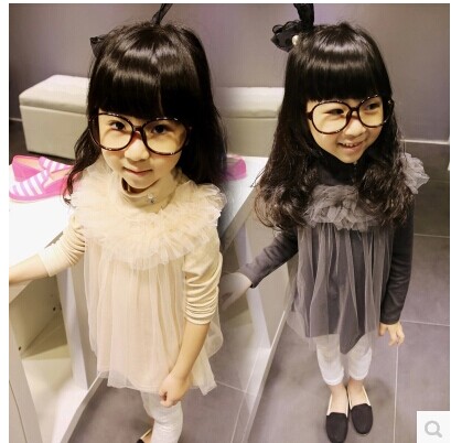 2016春装新款宝宝百搭半高领打底衫2-3-4-5-6岁女童中长款打底衣