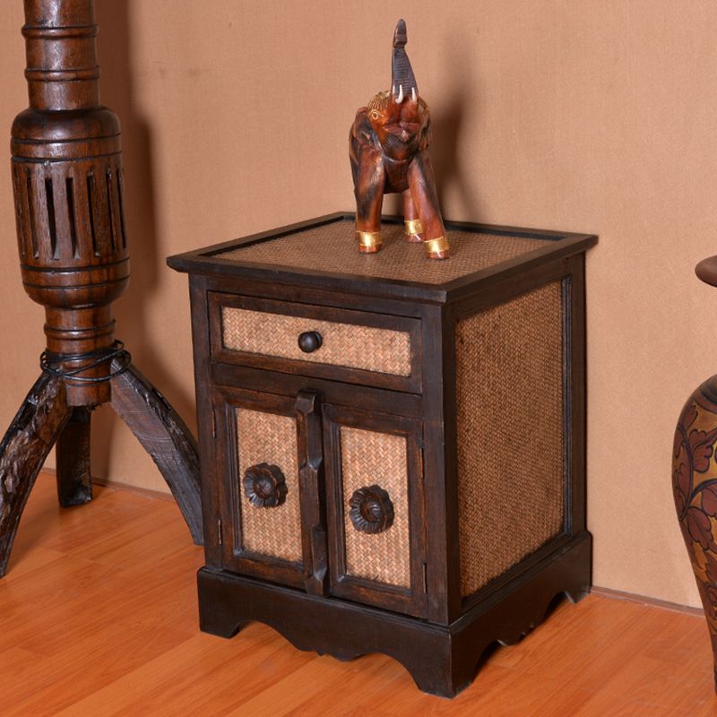 泰域 东南亚古典铁木床头柜装饰小柜子 泰式家装摆设木质家具木柜
