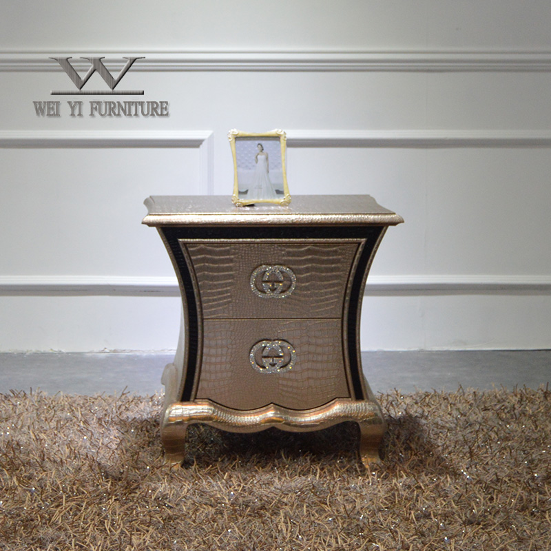 不锈钢床边柜香槟金装饰柜小柜子高档卧室时尚储物柜后现代床头柜