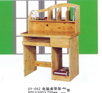 厂家直销 四川成都 电脑桌 实木书桌 柏木写字台 带笔架书架