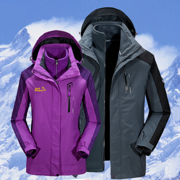 狼爪动感冲锋衣男三合一两件套防水保暖冬季户外登山服女情侣加厚