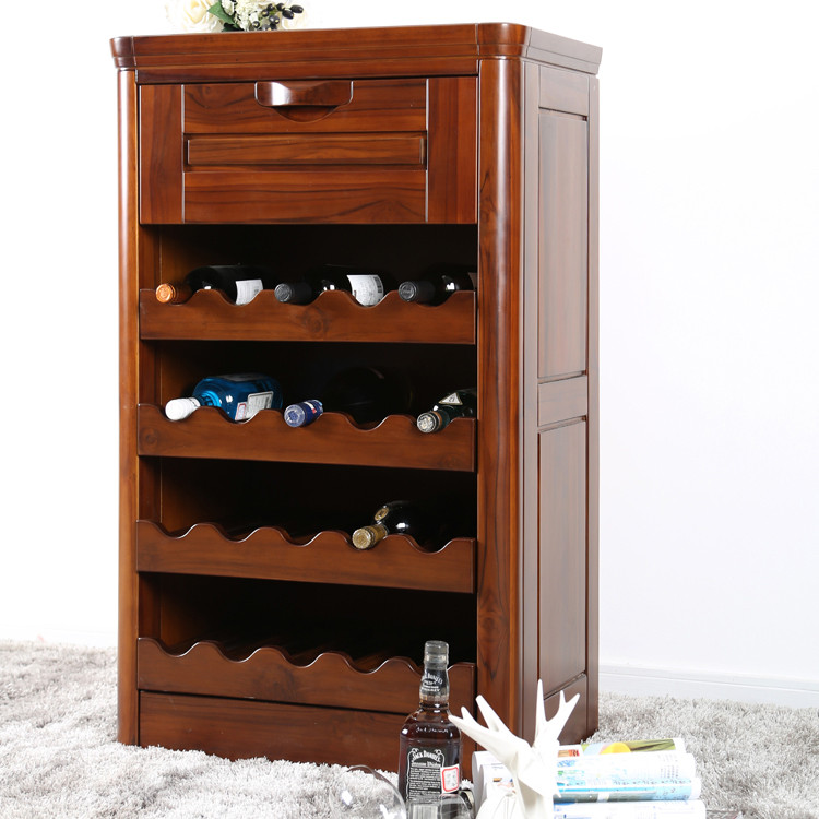 特价新中式全实木柚木红酒柜餐边柜隔断柜定制储物柜客厅美式柜子