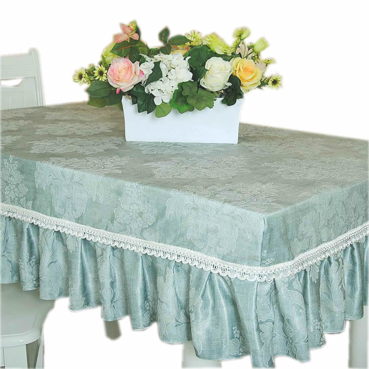 厂家直销绿色提花桌罩餐桌布茶几布美式乡村椅垫布艺桌台布需定做