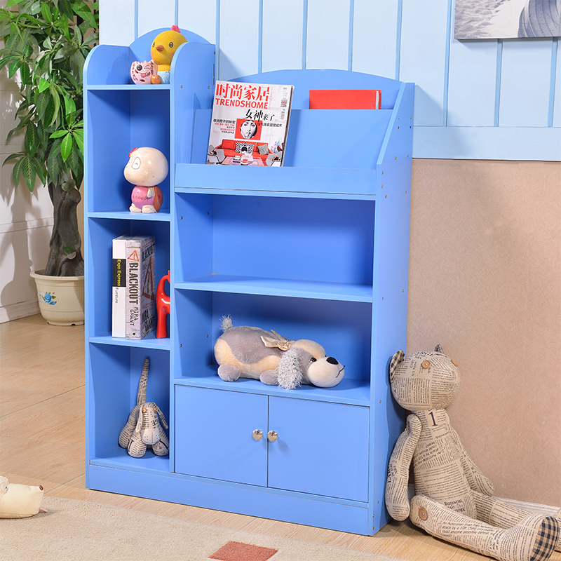 儿童书架 简易宜家现代组装置物柜带门小孩幼儿园学生储物柜书柜