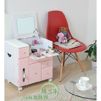 田园多功能梳妆台宜家实木特价简约镜子韩式现代移动时尚化妆柜