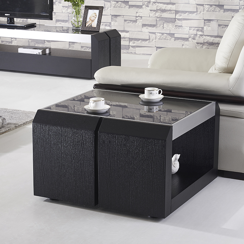 华人顾家 简约时尚现代方几 沙发边几边桌 橡木贴皮角几KA701B