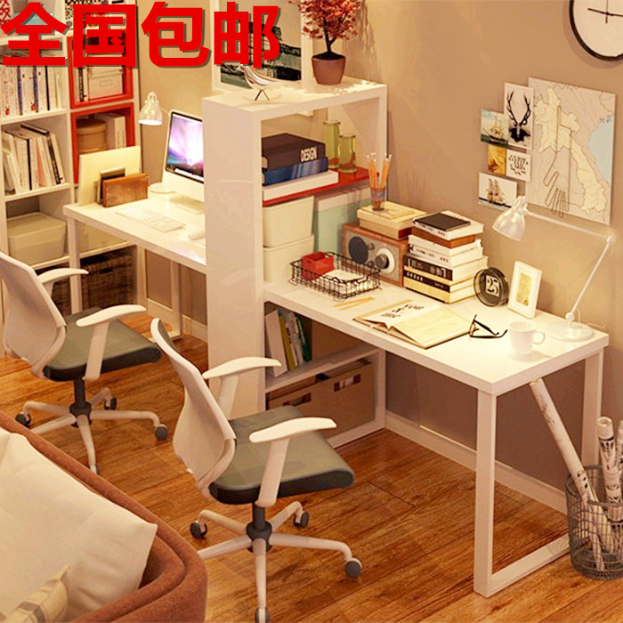 包邮双人电脑桌台式家用组合书柜儿童学习桌jrs视频直播_JRS体育直播_jrs直播是什么意思简约办公桌写字台