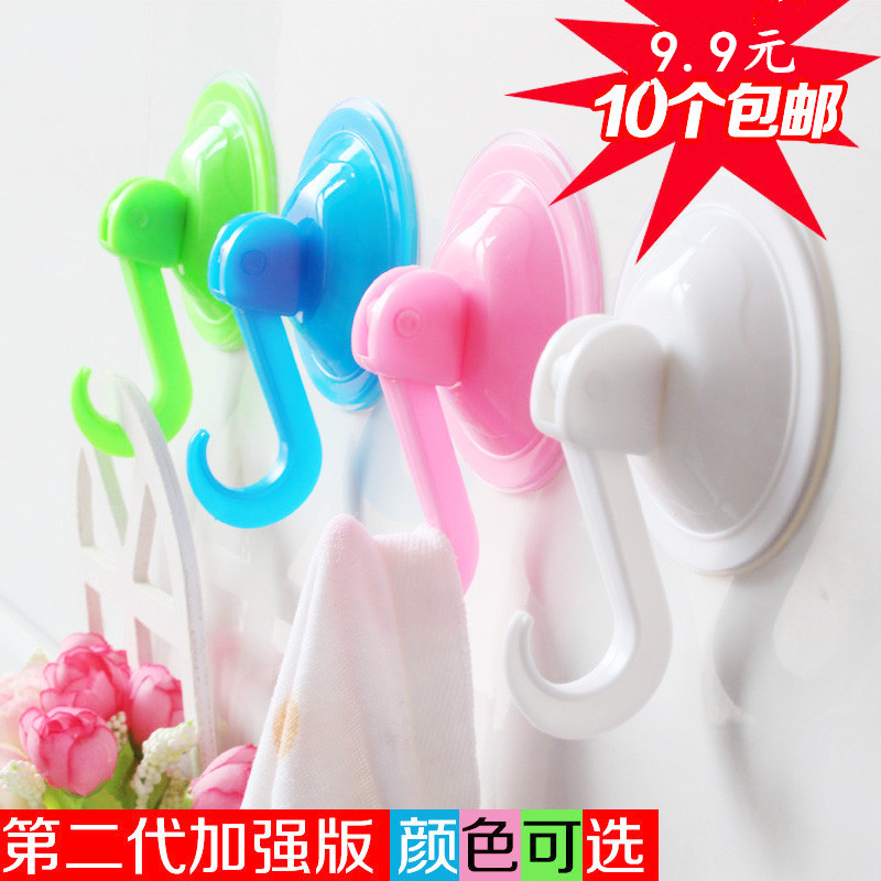 10个装强力无痕吸盘式毛巾挂钩 厨房浴室玻璃瓷砖真空 10KG 包邮