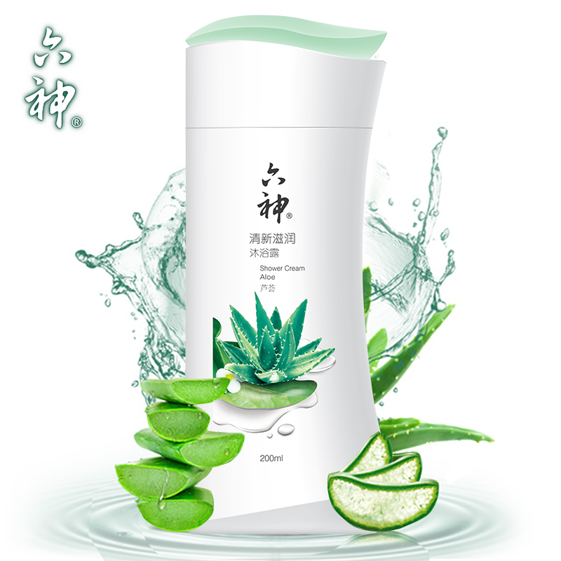 【天猫超市】六神清新滋润沐浴露(芦荟)200ml 祛汗味清凉滋养肌肤
