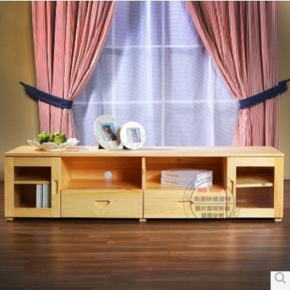 包邮实木电视柜简约木质电视机柜松木客厅地柜现代组合试听影视