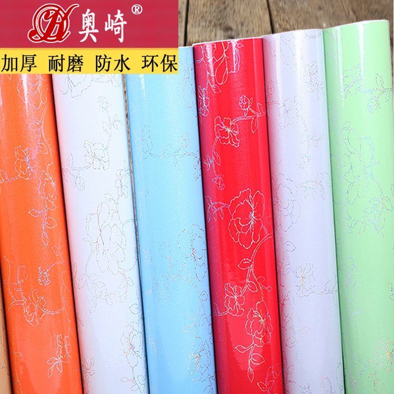奥崎加厚烤漆珠光家具翻新橱柜柜子贴纸pvc纯色自粘墙纸壁纸防水