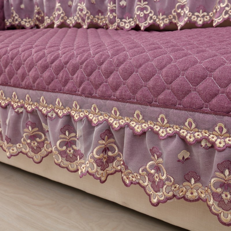 欧式高档时尚沙发垫布艺坐垫套扶手靠背巾纯粉红蓝灰咖啡紫色定做