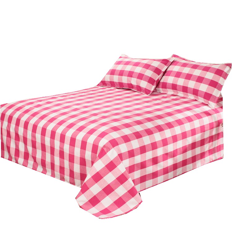 【天天特价】老粗布床单单件纯棉加厚格子布料学生双人宿舍1.5m床