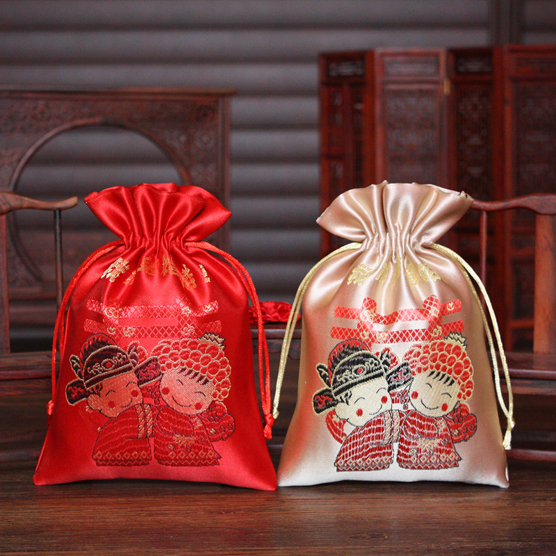 美来源结婚用品 个性卡通手提喜糖袋子锦缎jrs视频直播_JRS体育直播_jrs直播是什么意思喜蛋包装盒回礼袋