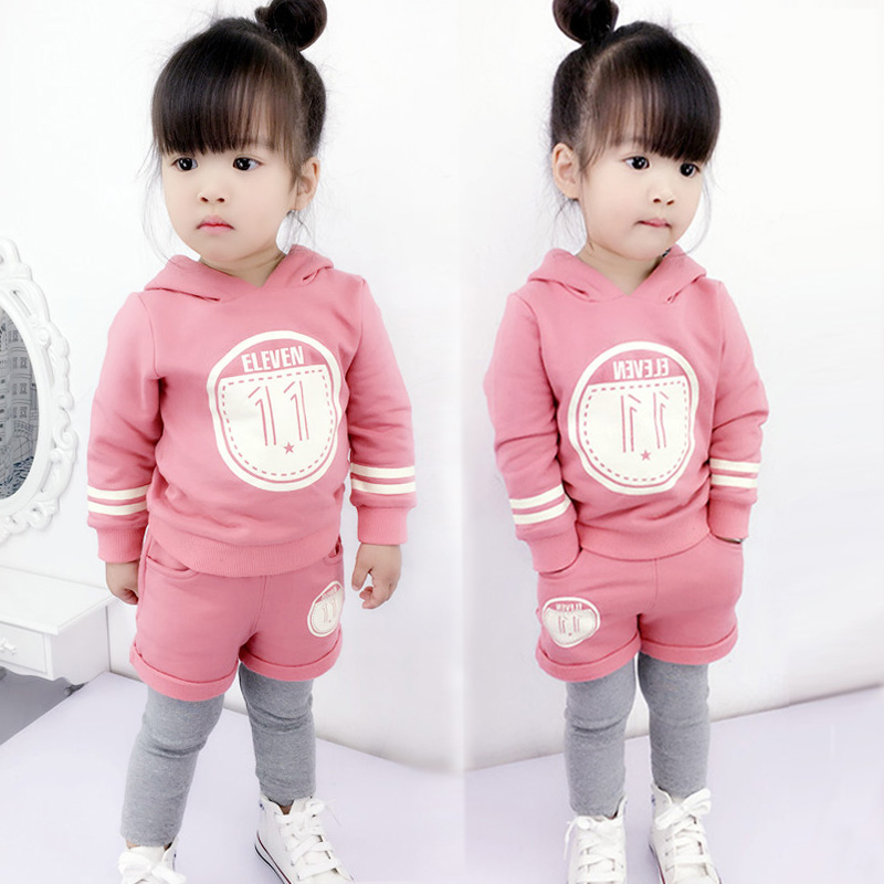 女童装休闲套装春装1-2-3-4-5岁小孩衣服女宝宝卫衣假两件套套装