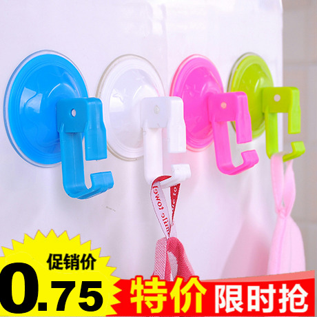 强力吸盘式夹脸盆挂钩 防水吸壁式无痕免钉厨房挂钩