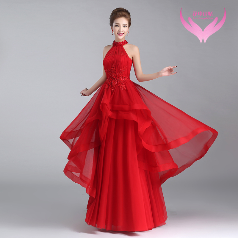 孕妇敬酒服2016春红色韩版结婚新娘礼服大码礼服女宴会晚礼服长款