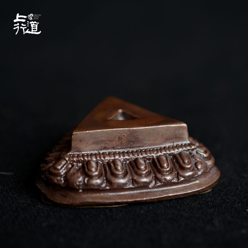 上行道尼泊尔手工精品紫铜金刚杵普巴橛降魔杵底座藏传密宗法器
