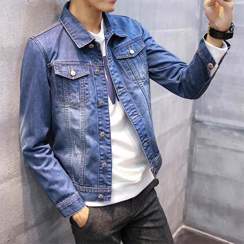蒙卡岸2016春秋牛仔夹克外套男韩版修身潮男休闲牛仔上衣大码时尚